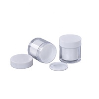 Conteneur personnalisé avec couvercle en plastique PETG transparent à double paroi épaisse pour crème pour la peau, 15g
