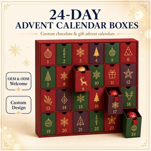 Calendrier de l'Avent Personnalisé OEM ODM <span class=keywords><strong>en</strong></span> Gros, Boîte de <span class=keywords><strong>Compte</strong></span> <span class=keywords><strong>à</strong></span> <span class=keywords><strong>Rebours</strong></span> de Noël 24 Jours avec 25 Compartiments, Usine Certifiée ISO 9001 - Product Image 1
