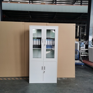 ตู้เก็บเอกสารเหล็ก <span class=keywords><strong>4</strong></span> ประตู จากโรงงานโดยตรง ตู้เหล็กเก็บของ ประตูบนเป็นกระจก ประตูล่างเป็นโลหะ - Product Image 6