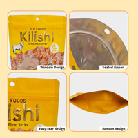 Herbruikbare voedselverpakking van Mylar met ziplock sluiting, staande pouch met transparant venster voor snoep, noten en snacks.