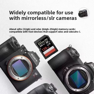 Thẻ nhớ SD tốc độ cao 64GB/128GB bán buôn dành cho máy ảnh DSLR & camera hành trình, tốc độ U3, màu đen/đỏ, sản xuất tại Trung Quốc - Product Image 2