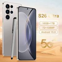 Nouveau Smartphone Original S26 Ultra 2025 16 Go + 1 To 5G Double SIM Déverrouillage Facial Android 15 Deca Core 108 MP LED Français/Espagnol
