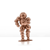 Sculpture en acier inoxydable Homme qui court, Figurine articulée sphérique, Formes personnalisables, Décoration d'étagère, Art de bureau athlétique