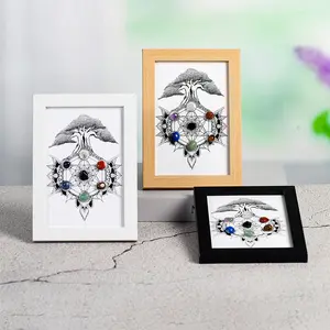 Wholesale natural spiritual healing Crystal Tree of life Metatron Stone Crystal tree photo frame table decoration