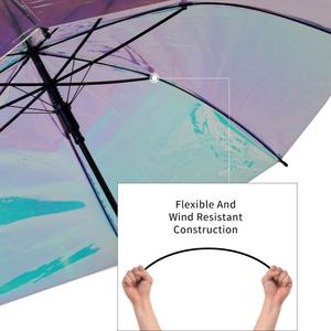 <span class=keywords><strong>Parapluie</strong></span> de pluie <span class=keywords><strong>transparent</strong></span> brillant à design moderne avec logo personnalisé, revêtement réfléchissant arc-en-ciel épaissi, <span class=keywords><strong>parapluie</strong></span> promotionnel - Product Image 6