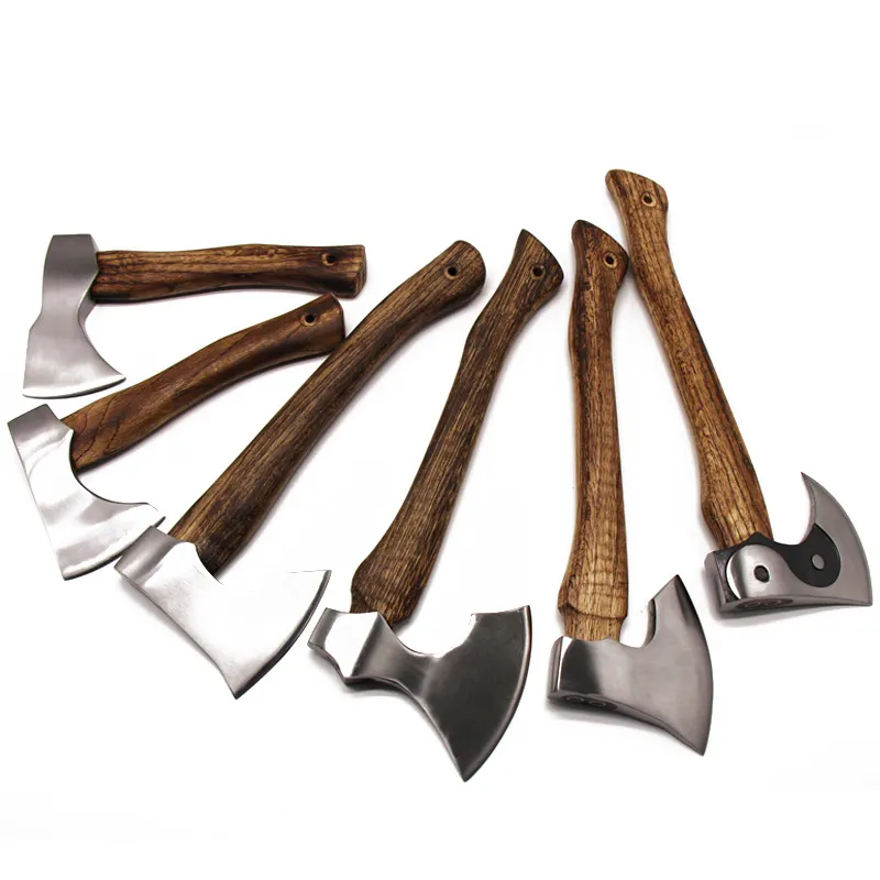 Chaud plein polissage chasse en plein air Camping acier à haute teneur en carbone Viking hache hachoir Tomahawk Bushcraft tactique forgé hache