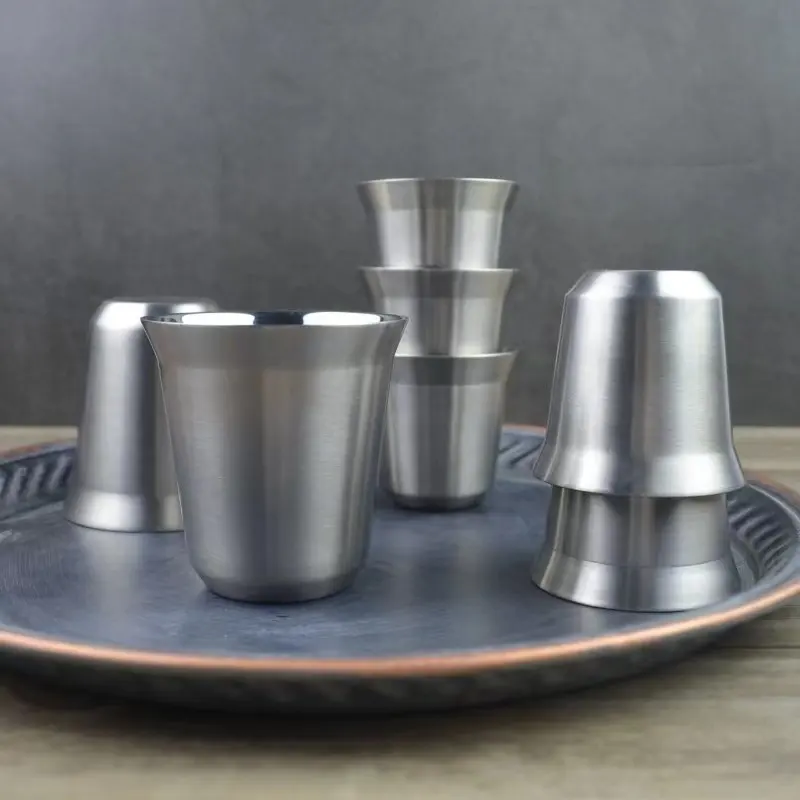 80ML 도매 스테인레스 더블 레이어 커피 컵 사용자 정의 색상 프리미엄 스테인레스 스틸 커피 컵