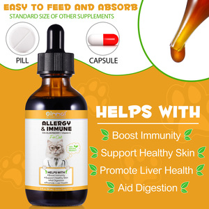 Oimmal 60ml Natural mendukung pencernaan kulit anti-gatal sistem pendukung kekebalan tubuh kesehatan alergi cairan pereda gatal untuk kucing - Product Image 5