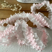 Bande de dentelle à volants de 4 cm en satin et organza, accessoire de confection, couture DIY, décoration intérieure, cadeaux de fête