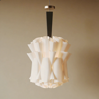 Lanternes en papier parchemin style Wabi Sabi avec lumière, lampes en papier pliées Besoike, lustre à pétales superposés pour restaurant