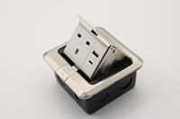 Prise de sol pop-up JD22 en acier inoxydable argenté 13A avec USB + type-c ouverture lente pour boîte de prise de sol