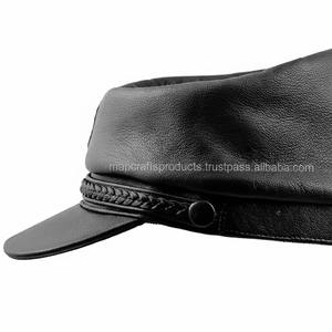 Gorras Kepis Nuevas de Diseño, Estilo Servicio, Alta Calidad, 100% Cuero Genuino, Logotipo Personalizado - Product Image 1