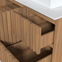 Meubles d'hôtel de 120cm Armoire murale en bois moderne Coiffeuse de salle de bain flottante avec 2 portes