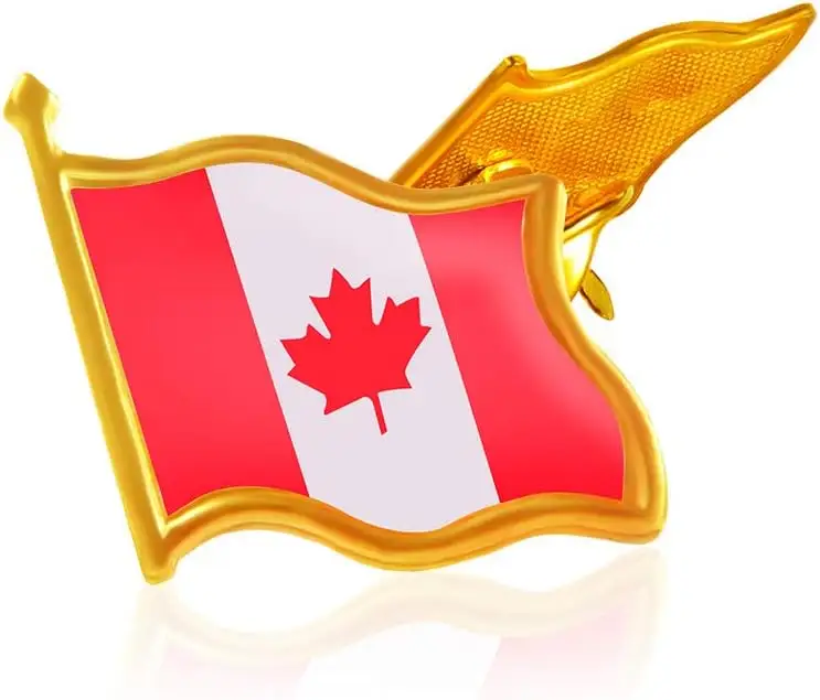 Groothandel Canada Vlag Helder Kristal Patriottische Reversspeldjes Broche Badge Souvenir Voor Deco