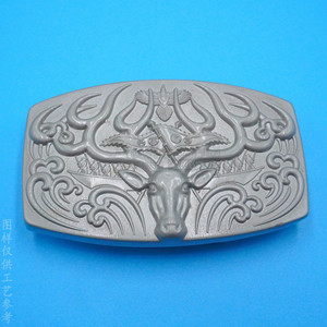 Hebilla de cinturón personalizada de cobre puro forjado con patrón animal, hebilla de placa vintage con relieve 3D para el lugar de trabajo - Product Image 3