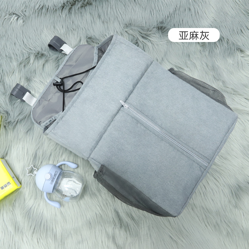 Sac de rangement suspendu gris pour lit de bébé - Modèle spécial lit bébé