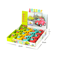 Jouets de voiture miniatures pour enfants QS, très populaires, 4 couleurs, véhicules de dessin animé, en plastique ABS, roues à inertie, thème ville, cadeau pour enfants