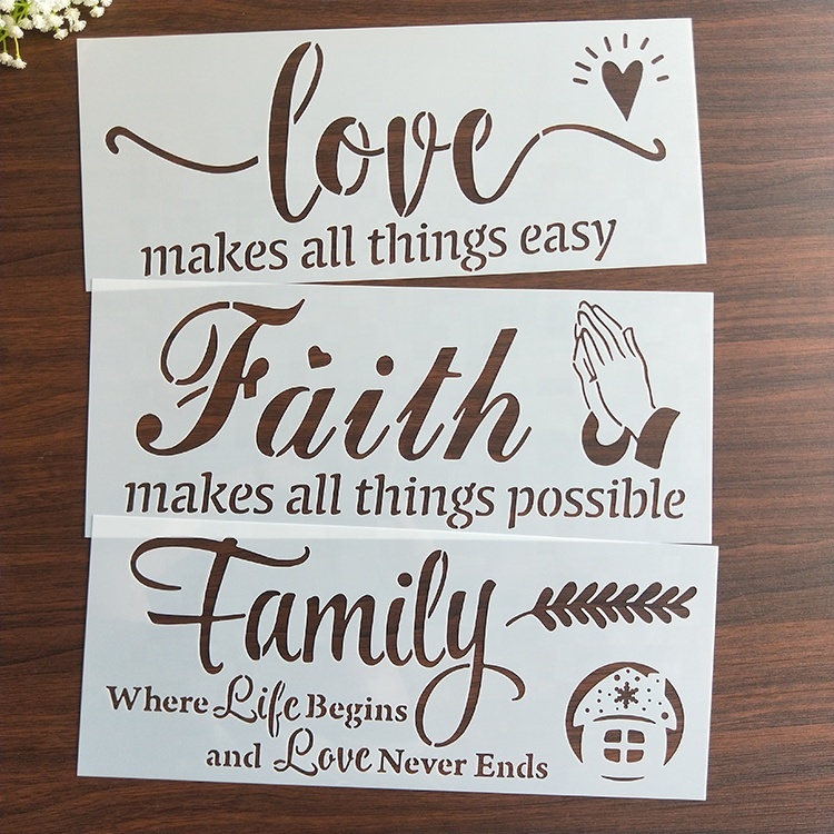 Large painting template reusable stencil for welcome stencils wholesale customized