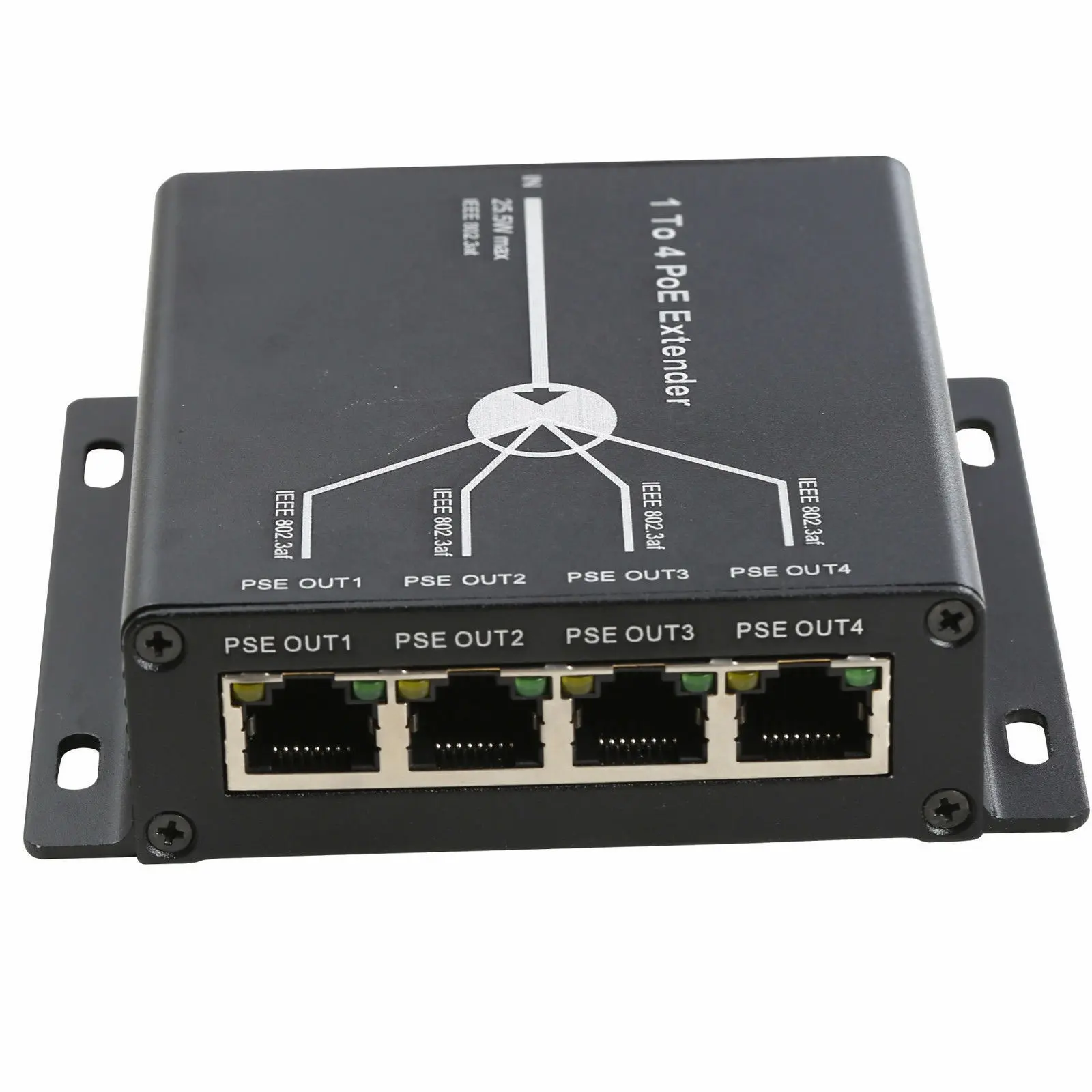 Power over ethernet anahtarı 4 Port 10/100M IEEE802.3af IP kamera için PoE genişletici tekrarlayıcı