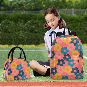 2025 New Arrival Hawaiian Market Custom Flower Print Waterproof Polyester Lunch Bag School <b>Backpack</b> Sets for <b>Kids</b> Wholesales - Product Image 6