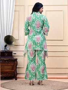 Diseñador indio rayón impreso Formal estirable de secado rápido sin arrugas Kurtis Palazzo vestido Casual cómodo y elegante - Product Image 2