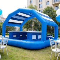 Bar gonflable flottant pour piscine extérieure, taille personnalisable 6x5x4M, pour événements et fêtes, en PVC, type pub, tente de bar gonflable