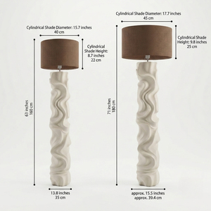 Sculptural Wavy Floor Lamp, Minimalist Resin <b>Standing</b> Lamp, Wabi Sabi Decorative Floor Light for Living Room Hotel Villa - Product Image 4