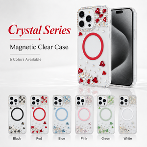 เคสโทรศัพท์ KINGSOUL แบบแม่เหล็กไร้สาย ประดับกลิตเตอร์และอัญมณี สำหรับ 14/16 Pro Max ป้องกันการกระแทก ฝังเพชร - Product Image 5