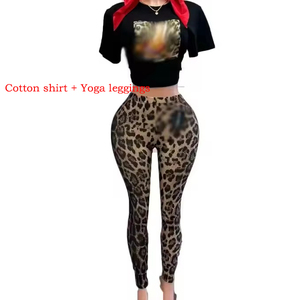 Set atasan kulit PU dan celana pendek motif leopard berpayet, pakaian wanita musim semi yang trendi dan imut, setelan dua potong seksi bergaya Y2K untuk wanita. - Product Image 3