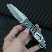 Couteau pliant multifonction, manche en alliage d'aluminium, lame 3Cr13Mov, brise-vitre de sécurité, clip dorsal, utilisation en extérieur