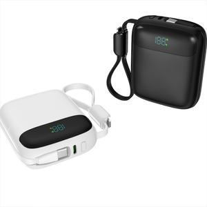 Batterie externe portable 10000mAh 20000mAh avec affichage numérique, charge rapide 22.5W, câble intégré - Product Image 1