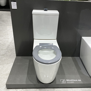 Inodoro de Alta Gama HUIDA con Asiento Elevado <span class=keywords><strong>para</strong></span> Personas Mayores y con Discapacidad, Inodoro de Doble Descarga con Sifón en P de 2 Piezas - Product Image 3