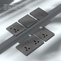 Prise murale encastrée 16A 250V type 86 à 5 broches avec interrupteur et voyant lumineux en bronze phosphoreux pour maison, hôtel, appartement