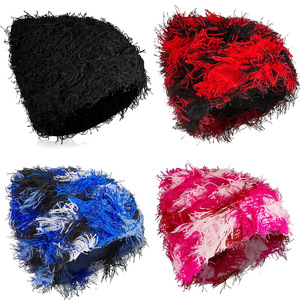 Thickened Knitted Hat Windproof Solid Color Adult Outdoor Cycling Hip Hop Style Distressed <b>Brimless</b> Hat - Product Image 1