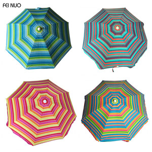 Sombrilla portátil para exteriores UPF50 +, personalizada, a rayas o paraguas de playa sólido con inclinación, gran oferta - Product Image 5