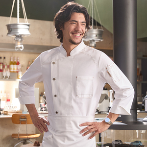 Tesimei hommes à manches longues Denim Chef vêtements <span class=keywords><strong>de</strong></span> travail automne hiver Restaurant/boulangerie cuisson pain <span class=keywords><strong>tenue</strong></span> - Product Image 5