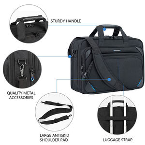 Sacoche pour ordinateur portable rembourrée personnalisée BSCI, sac à bandoulière de voyage d'affaires pour homme, sac messager tendance avec logo décoratif pour hommes - Product Image 4
