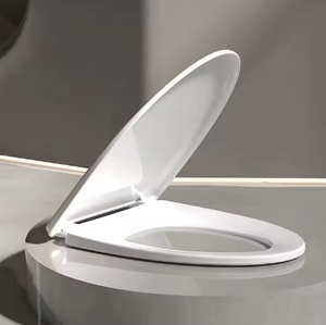 Tapa de <span class=keywords><strong>Inodoro</strong></span> de Diseño Moderno, Cierre Lento, Alargada, con Frente Cerrado, de Alta Calidad, Lavable, de Plástico, para Baño - Product Image 1