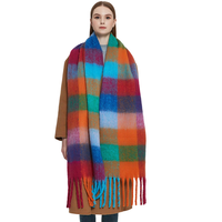 Écharpe enveloppante en cachemire à motif tartan, épaisse et colorée, en laine à carreaux pour l'hiver