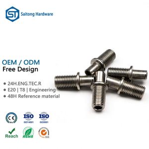 Axe de broche de précision en fer usiné CNC de 2 mm à 4 mm, partiellement fileté, nickelé, certifié CE, pour machines de tournage - Product Image 1
