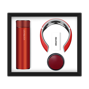 Lock & Lock Insulated Tumbler Set With Speaker Red Gift Box Business Gifts Double Wall Vacuum Insulated 24 Hour Thermal - Product Image 1