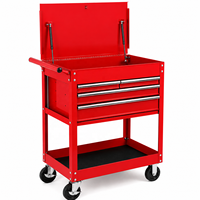 Chariot à outils mobile en acier robuste, directement de l'usine, avec dessus rabattable et 3 tiroirs, roues pivotantes pour le stockage industriel en garage