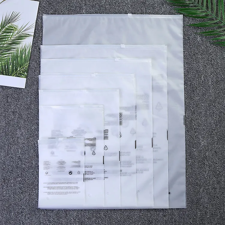 Custom Print Badmode Bikini T Shirt Pouch Logo Frosted Ziplock Kleding Plastic Verpakking Tassen Voor Kleding