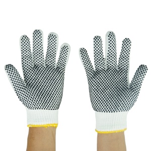 <span class=keywords><strong>Guantes</strong></span> de trabajo Furunda antideslizantes con puntos de PVC, calibre 7, negros, con puntos de PVC, tejido de algodón, para el mercado brasileño. - Product Image 4