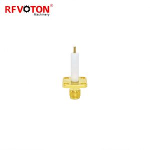 Mạ vàng SMA jack 4 lỗ mặt bích hàn <span class=keywords><strong>Micro</strong></span> Dải 12.5 Bảng điều khiển gắn kết <span class=keywords><strong>RF</strong></span> kết nối đồng trục kết nối danh mục sản phẩm - Product Image 5