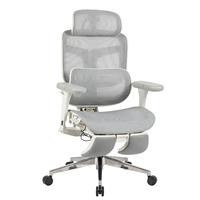 Chaise de bureau ergonomique pivotante à dossier haut en maille, avec accoudoirs 6D, en alliage d'aluminium de luxe, moderne et exécutive