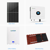 Kit complet de système d'énergie solaire hors réseau 3-20KW, panneaux en silicium monocristallin, batterie lithium-ion Lifepo4 220V, contrôleur MPPT