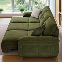 Hochdichtes Schwamm-Sofa mit Tufting, Abnehmbarer Waschbarer Leinenstoff, Cremefarbenes Modulares Schlafsofa für Hotel und Villa