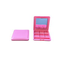 Palette de fards à paupières six couleurs, support pour pinceaux, échantillons de couleurs ; Boîte d'emballage cosmétique vide en plastique ABS personnalisable, directement de l'usine