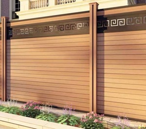 6FT * 6ft Chất lượng cao ngoài trời không thấm nước chống cháy sự riêng tư hàng rào PVC Bảng điều chỉnh Set WPC Gỗ nhựa composite lưới mắt cáo cửa - Product Image 6